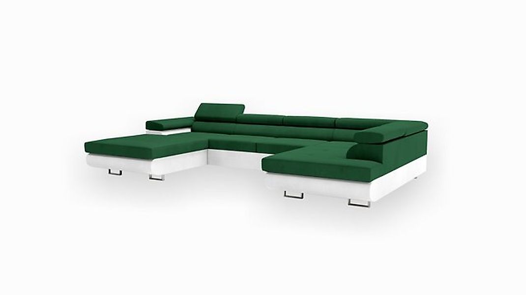 Goldstoff Wohnlandschaft RELAX U Ecksofa mit Schlaffunktion, Kunstleder & S günstig online kaufen