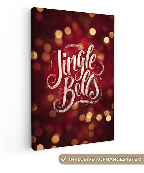 OneMillionCanvasses® Leinwandbild Jingle - Bells - Weihnachten - Rot, Fotod günstig online kaufen
