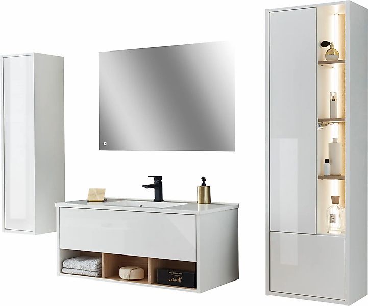 Home affaire Badmöbel-Set "Studio Line, Bad im modernen Design, 4-teiliges günstig online kaufen