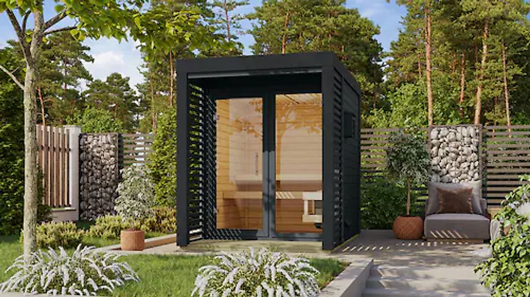 Karibu Saunahaus »»Adrian 1« anthrazit« in verschiedenen Ausführungen erhäl günstig online kaufen