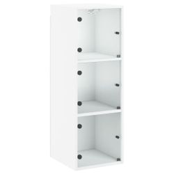 vidaXL Glashängeschrank Wandschrank mit Glastüren Weiß günstig online kaufen