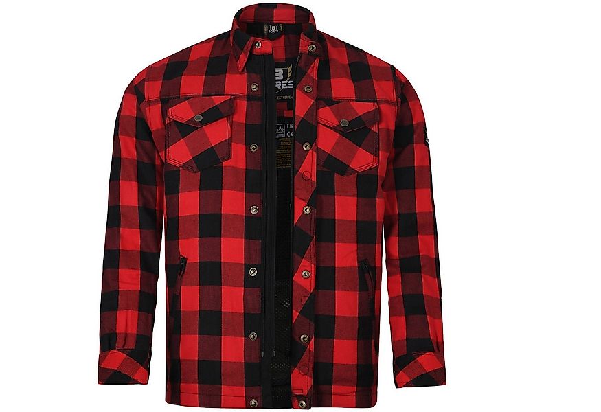 Bores Motorradjacke Bores Lumberjack Jacken-Hemd Basic rot / schwarz Herren günstig online kaufen