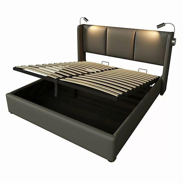 Welikera Polsterbett Doppelbett Stauraum Bettkasten mit USB Ladefunktion,Ko günstig online kaufen