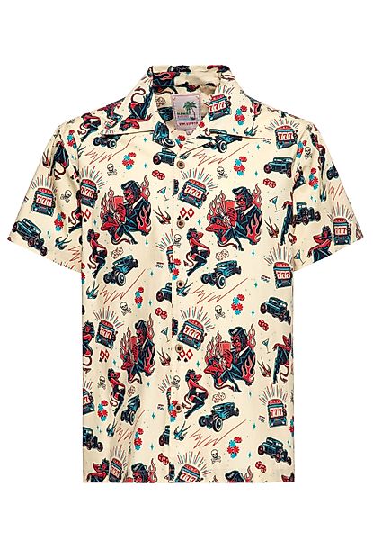 KingKerosin Kurzarmhemd Rockabilly Devil mit Allover-Artwork-Print günstig online kaufen