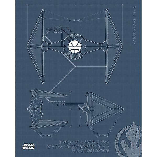 Komar Bild "Star Wars Blueprint Sith TIE-Fighter" Star Wars 1 Stk. tlg. Wan günstig online kaufen