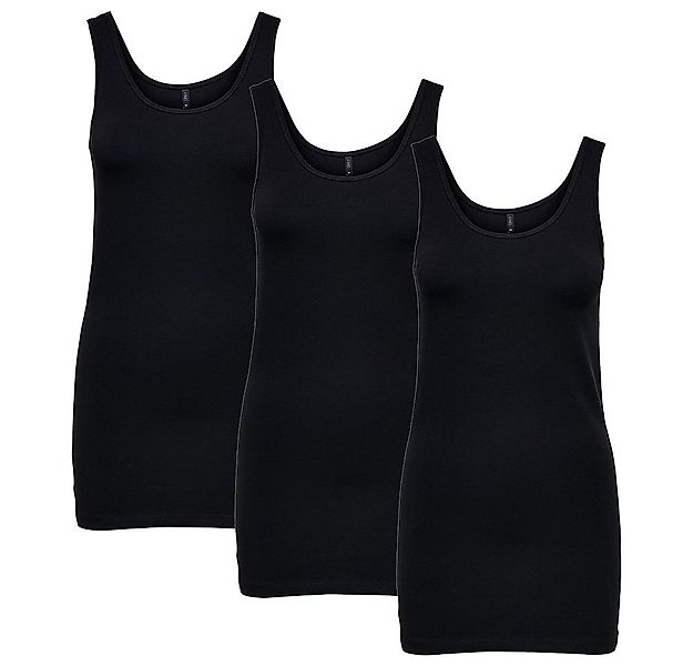 ONLY Tanktop ONLY 3er Pack Damen Top Live Love Long Basic Tank Tops günstig online kaufen