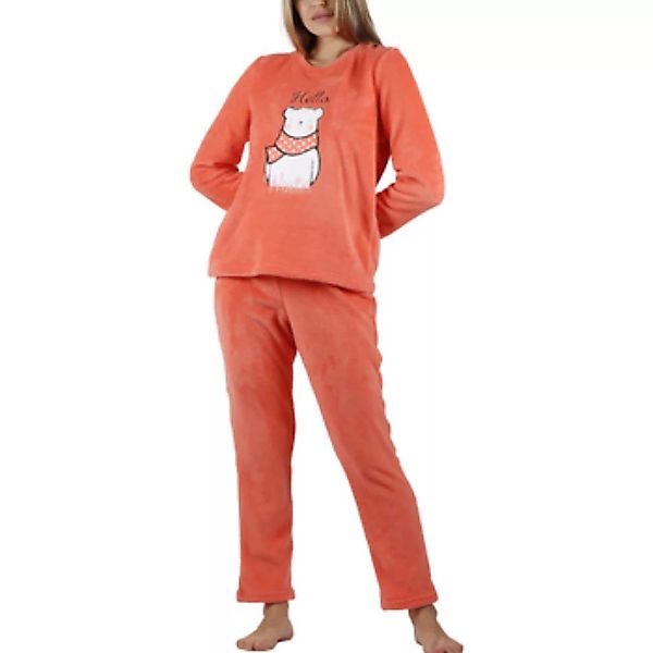Admas  Pyjamas/ Nachthemden Fleece-Pyjama Outfit Hose Top Langarm Hello Win günstig online kaufen