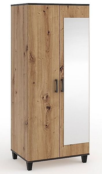 Feldmann-Wohnen Kleiderschrank Pola (1-St) 80x56x193cm Artisan Eiche 2-türi günstig online kaufen