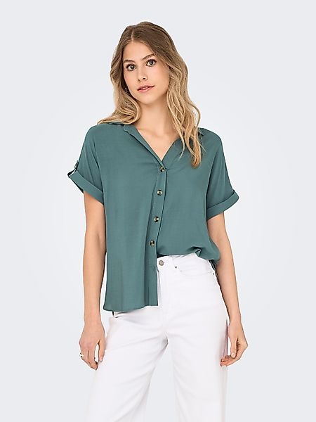 ONLY Kurzarmbluse "ONLYASMIN SHIRT S/S WVN NOOS" Viskose, hinten etwas läng günstig online kaufen