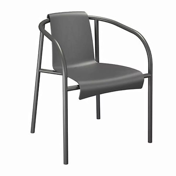 Stapelbarer Sessel Nami plastikmaterial grau / Recycling-Kunststoff - Houe günstig online kaufen