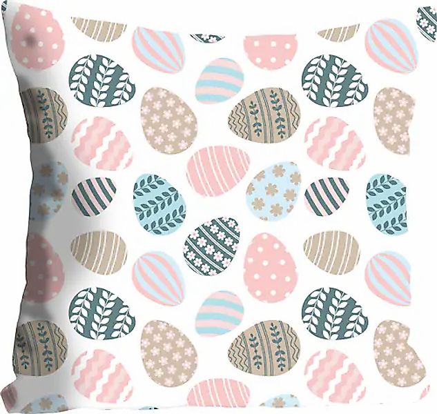 queence Dekokissen »Joseph«, Kissenhülle,Bunte Eier,Ostern,Frühlingshaft,Fa günstig online kaufen