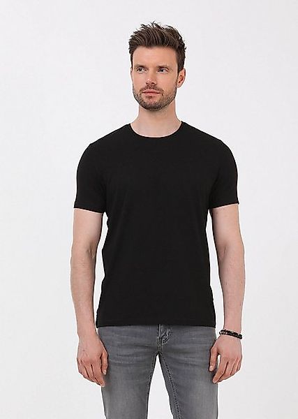 RAMSEY T-Shirt Schwarzes Einfaches Baumwollmisch-T-Shirt günstig online kaufen