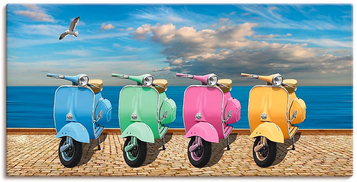 Artland Wandbild "Vespa-Roller in bunten Farben" Motorräder & Roller 1 Stk. günstig online kaufen