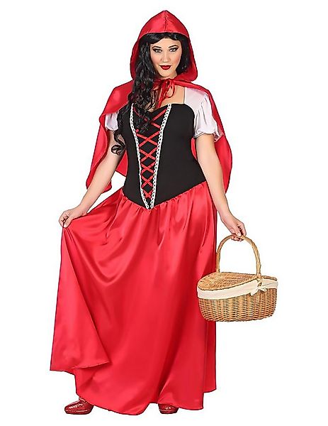 atosa Kostüm Elegantes Rotkäppchen Kleid Damen Kostüm rot-schwarz-weiss günstig online kaufen