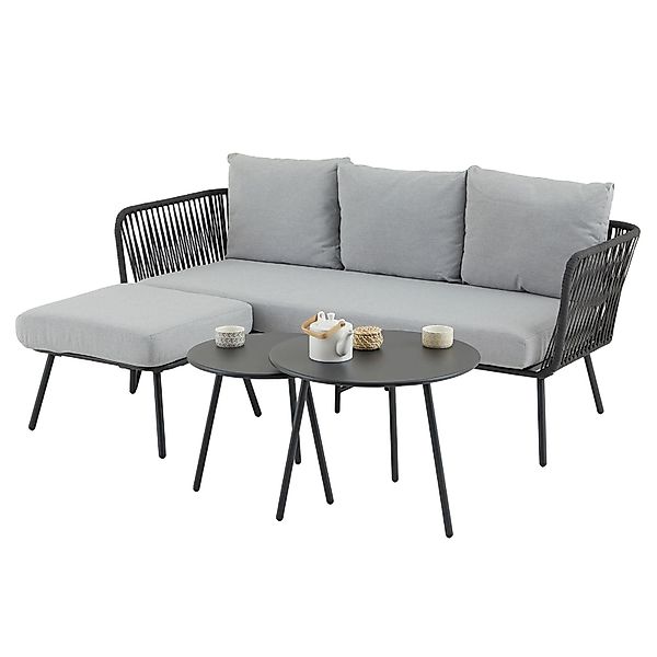 CARO-Möbel Gartenlounge-Set MYKONOS, Outdoor Dreisitzer Sofa günstig online kaufen