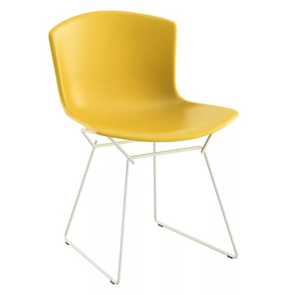 Knoll International - Bertoia Plastic Side Chair Stuhl Gestell weiß - gelb/ günstig online kaufen