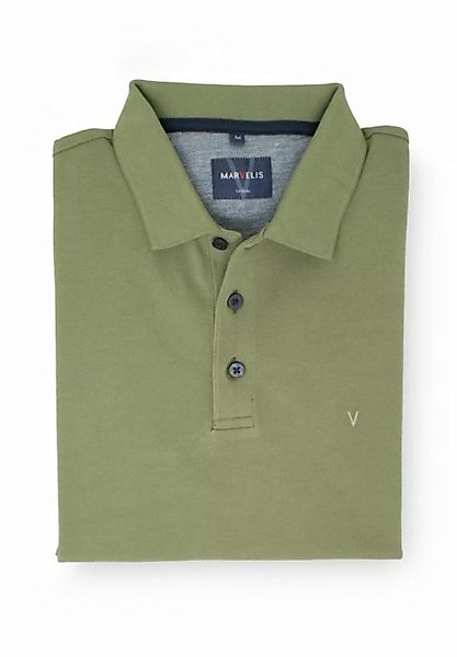 MARVELIS Poloshirt Poloshirt - Piqué - Einfarbig - Khaki günstig online kaufen
