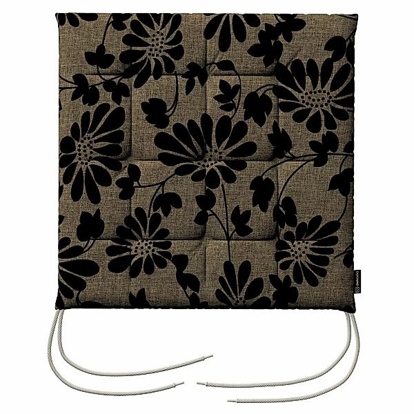 Stuhlkissen Jonas mit Bindeschnur, beige-schwarz, 40 x 40 x 3,5 cm, Living günstig online kaufen