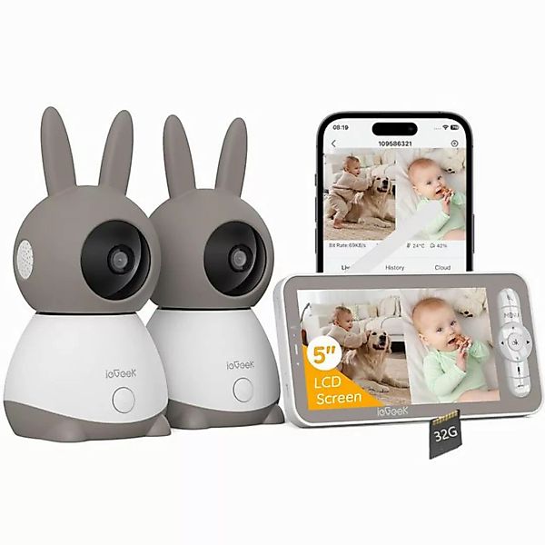 ieGeek Video-Babyphone Babyphone mit Kamera 2K/3MP 5 Zoll WiFi Video Babyph günstig online kaufen