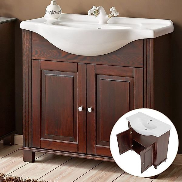 Lomadox Waschtisch AVEIRO-56, braun 85/83/49 cm günstig online kaufen