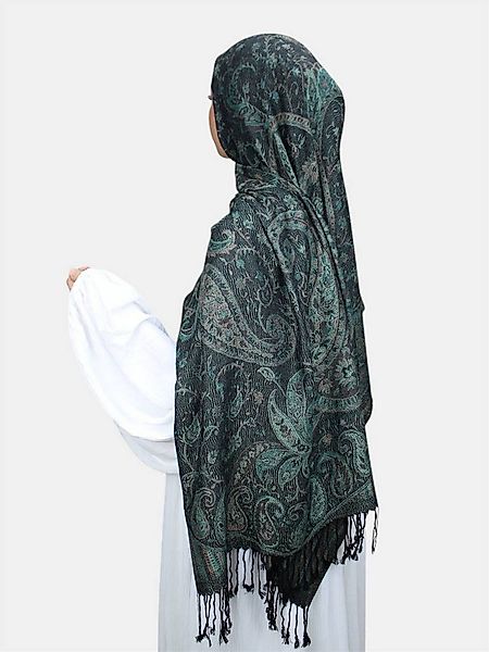 Aymasal Kopftuch Safae Pashmina Muster Hijab Kopftuch Schal Fransentuch sca günstig online kaufen