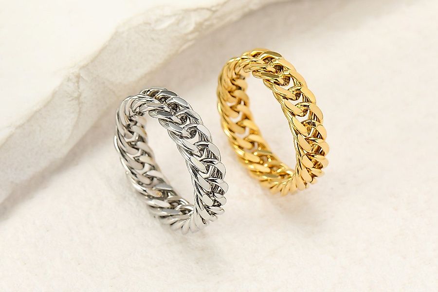 Eyecatcher Fingerring Panzerketten Ring Gold oder günstig online kaufen