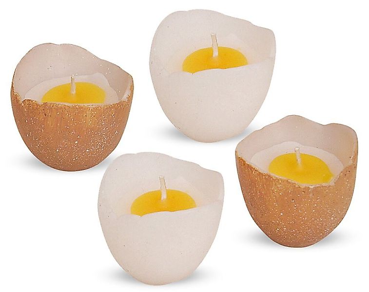 matches21 HOME & HOBBY Tafelkerze Eierkerzen 4er Set Ostern Wachs-Kerzen in günstig online kaufen