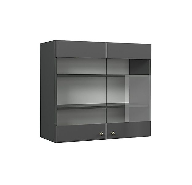 Vicco Glashängeschrank Fame-Line, Anthrazit-Gold Landhaus/Anthrazit, 80 cm günstig online kaufen