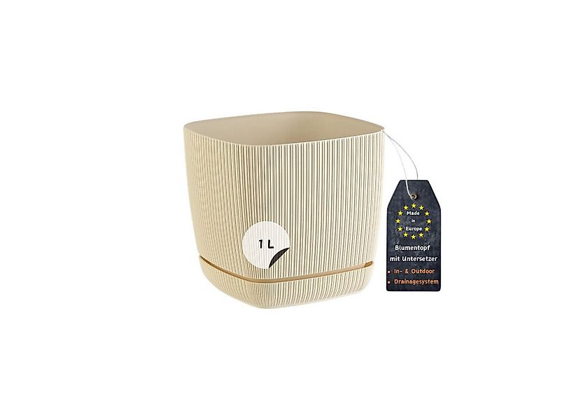 Engelland Blumentopf Pflanztopf mit Drainagesystem & Untersetzer (12 x 12 c günstig online kaufen
