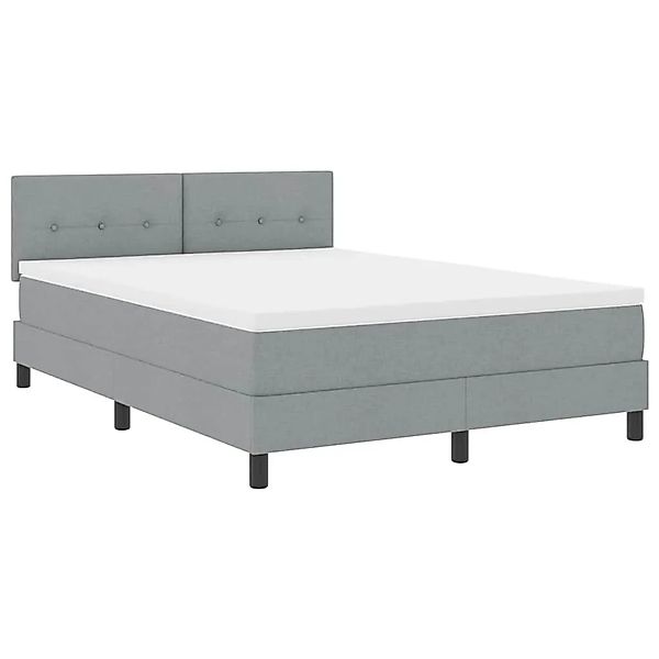 vidaXL Boxspringbett mit Matratze Hellgrau 140 x 200 cm Stoff 3342212 günstig online kaufen