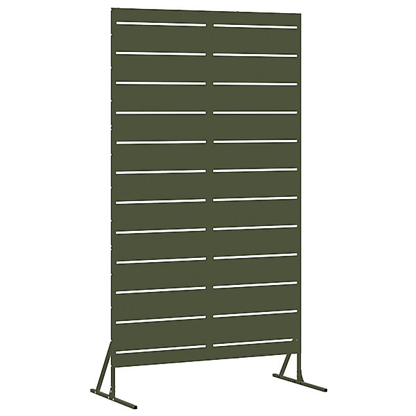 vidaXL Gartenzaun Metallzaunpanel Olivgrün Pulverbeschichteter Stahl, günstig online kaufen