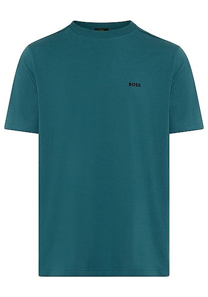 BOSS GREEN Rundhalsshirt Tee mit gummiertem Kontrast-Logo günstig online kaufen