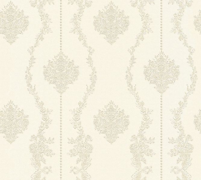 Bricoflor Ornament Tapete Elegant Romantische Vlies Barocktapete in Weiß Gr günstig online kaufen