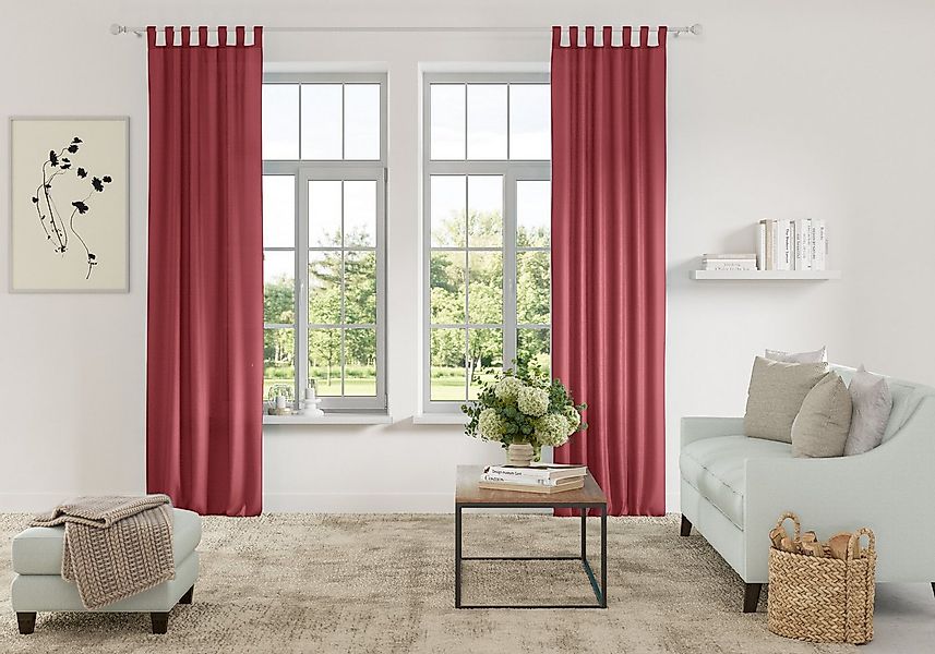 OTTO home Vorhang Parry (2 St), Schlaufen, blickdicht, Polyester, 2-er Set, günstig online kaufen