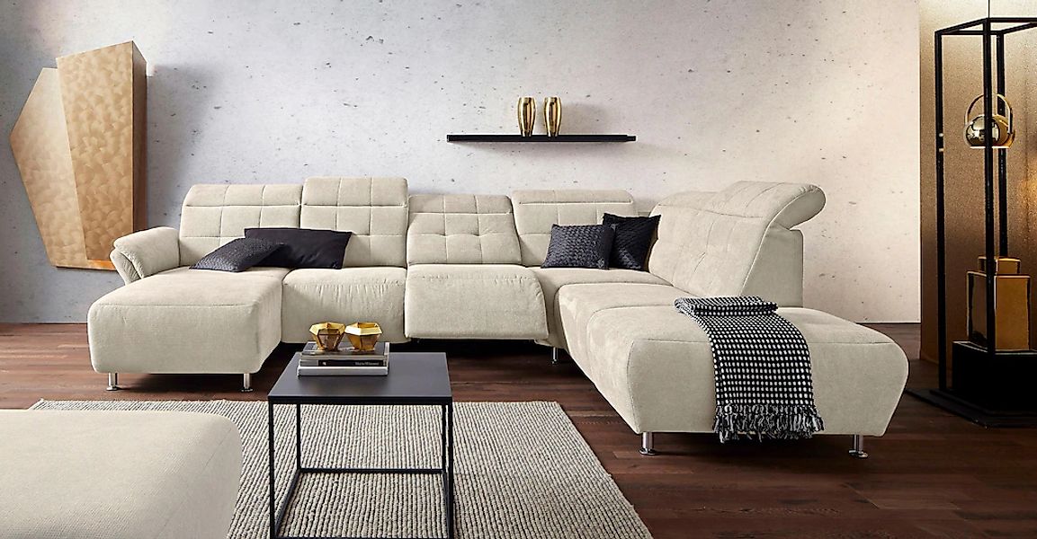 Home affaire Wohnlandschaft "Manhattan U-Form" 2 Sitze mit elektrischer Rel günstig online kaufen