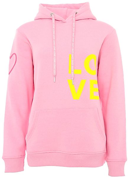 Zwillingsherz Kapuzensweatshirt, mit "Love"-Aufdruck und gesticktem Herz am günstig online kaufen