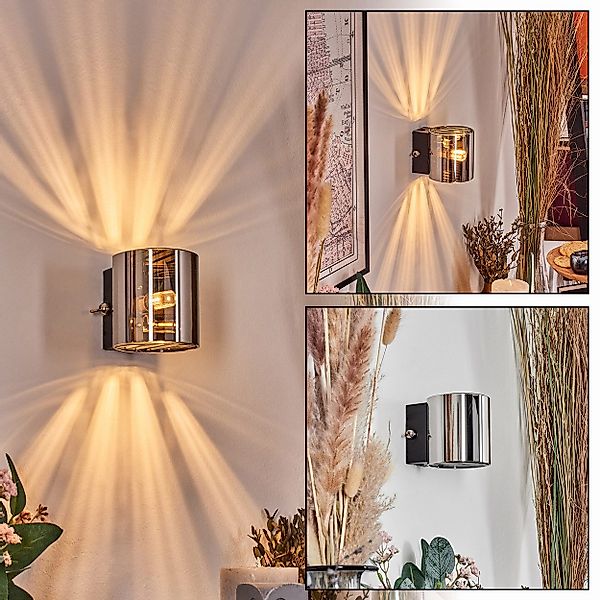 hofstein Wandleuchte Wandlampe aus Metall/Glas in günstig online kaufen