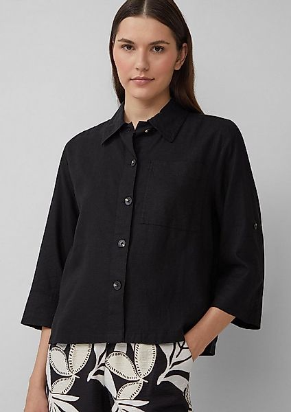 s.Oliver Kurzarmbluse Bluse Hemdbluse aus Leinenmix günstig online kaufen