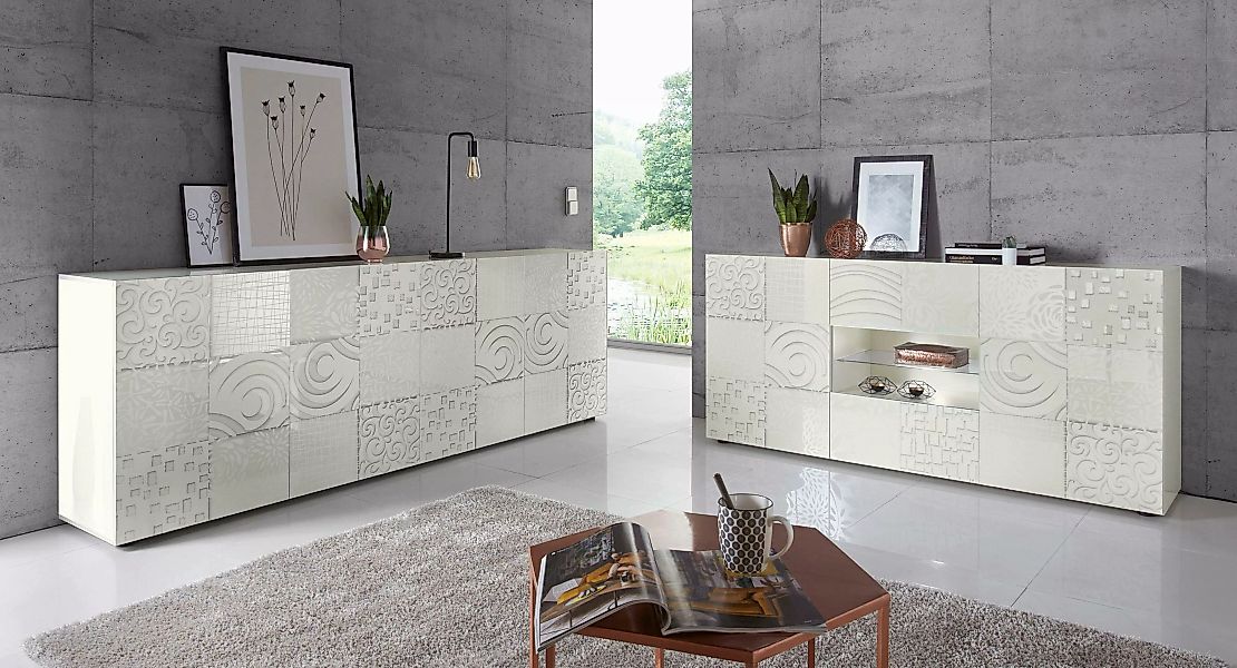 INOSIGN Sideboard "Miro", Breite 181 cm mit dekorativem Siebdruck günstig online kaufen