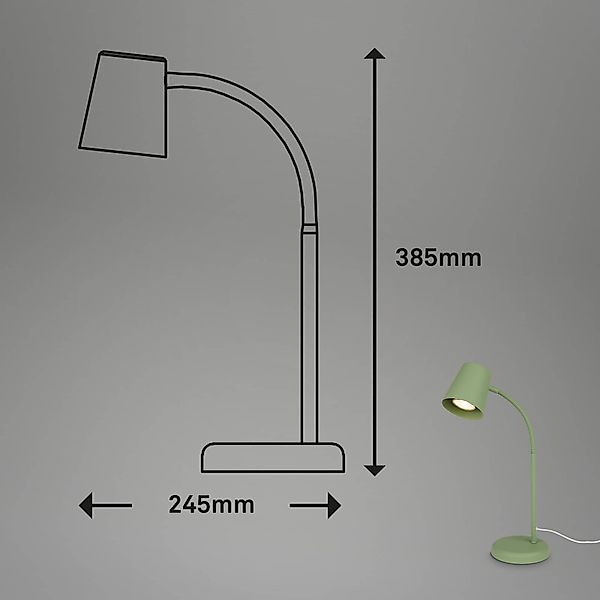 Briloner Leuchten Tischleuchte LED Tischlampe Kippschalter Homeoffice GU10, günstig online kaufen