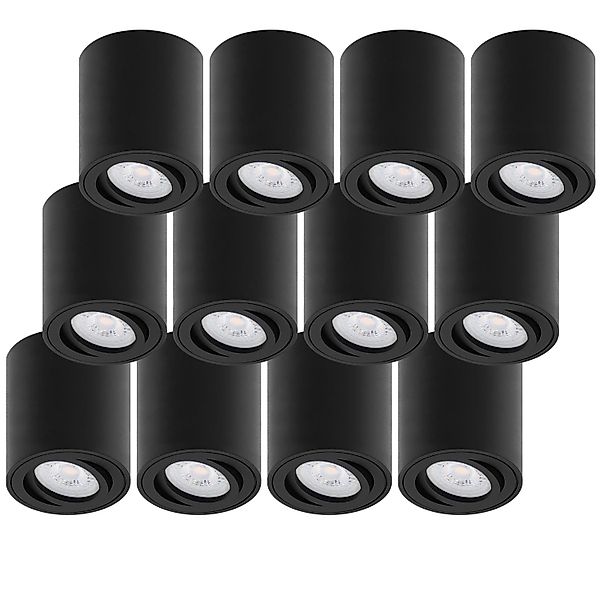 Oktaplex 12er Set Alu Deckenspot Lile M Schwenkbar inkl. LED-Module Warmwei günstig online kaufen