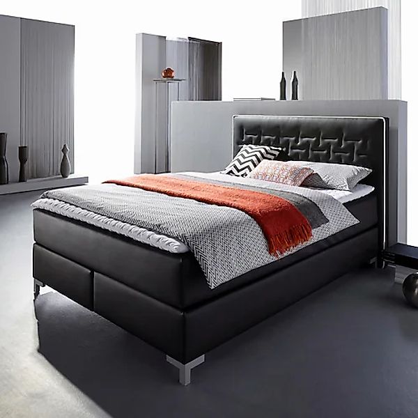 INOSIGN Boxspringbett "Coos", mit besonderer Steppung im Kopfteil, 3 Matrat günstig online kaufen
