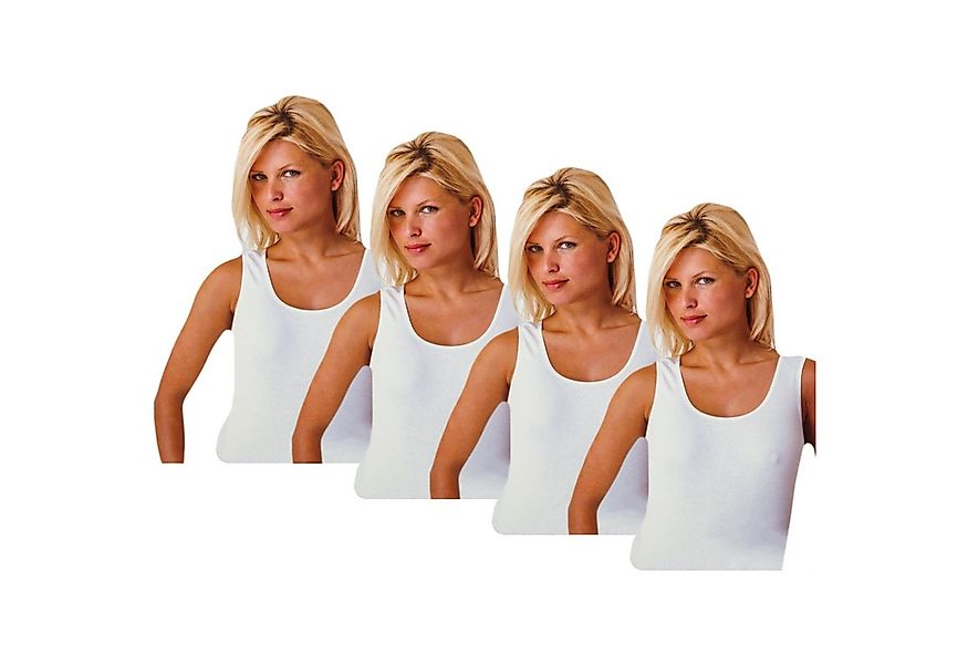 TEXEMP Tanktop 2 bis 6 Damen Unterhemd Top Baumwolle Tank Shirt Lady Dament günstig online kaufen