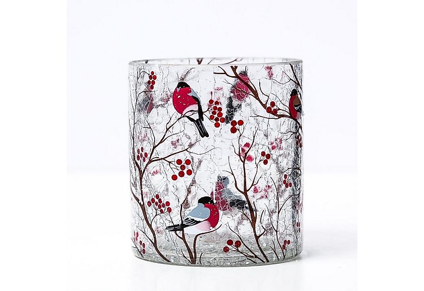 MARELIDA Windlicht Teelichthalter GIMPEL Teelichtglas Bruchglasoptik H: 10c günstig online kaufen