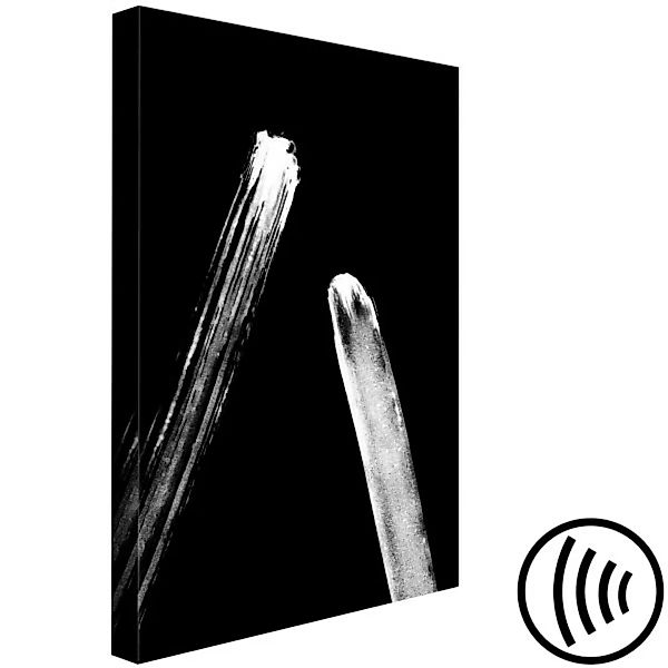 Bild auf Leinwand Kometenschweif - abstrakte Grafik in Weiß auf schwarzem H günstig online kaufen