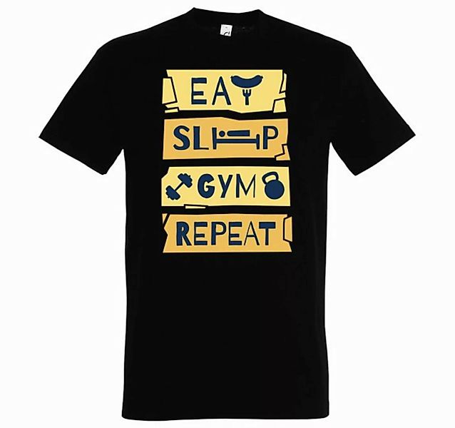 Youth Designz T-Shirt Eat Sleep Gym Repeat Herren Shirt im Fun-Look günstig online kaufen