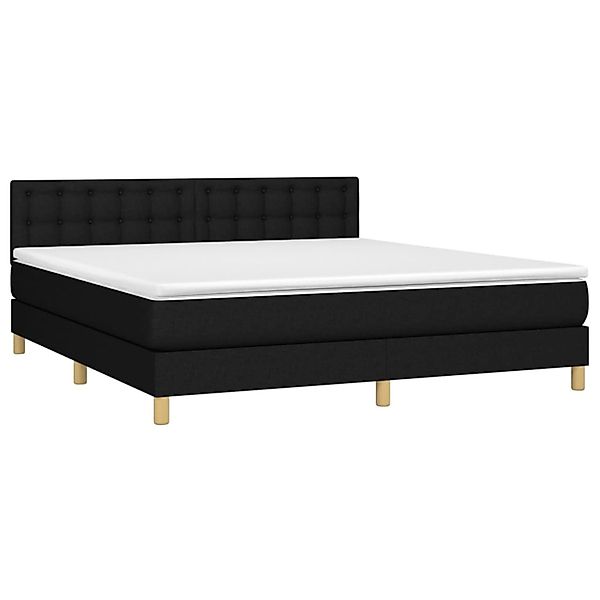 vidaXL Boxspringbett mit Matratze & LED Schwarz 160x200 cm Stoff 3134047 günstig online kaufen