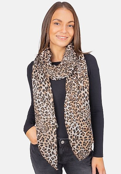 Seasons of April Schal SARA LEO, Damen Schal im Leo Muster – Leichter & Wei günstig online kaufen