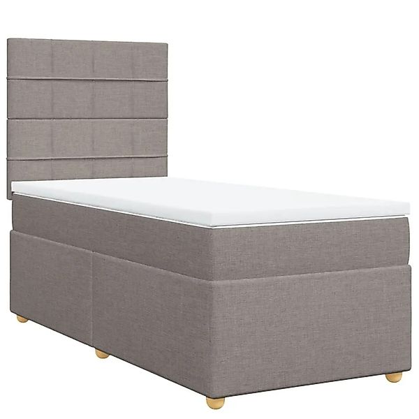 vidaXL Boxspringbett mit Matratze Taupe 100x200 cm Stoff 3293495 günstig online kaufen
