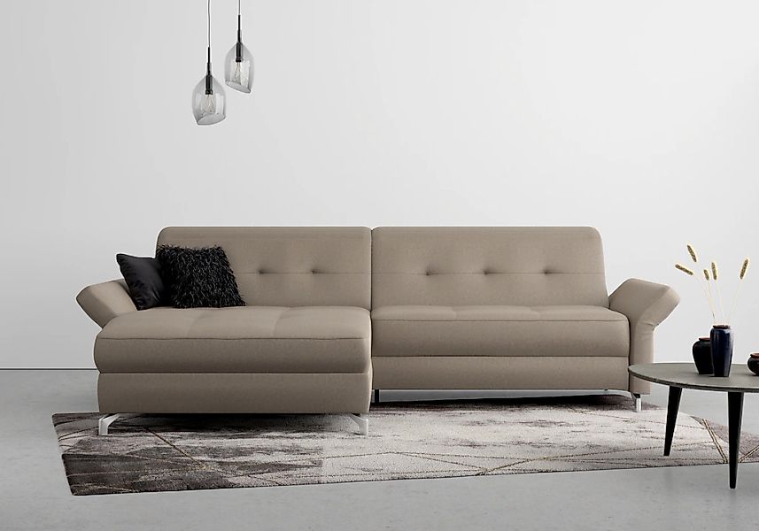 Home affaire Ecksofa "Maredo L-Form" Federkern, wahlweise auch mit Kopfteil günstig online kaufen